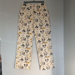 Disney Mickey MOUSE Cream and Yellow Graphic Pants